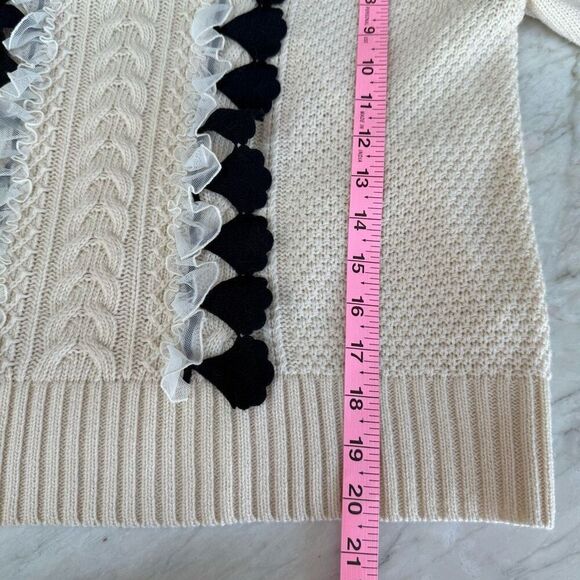 J. CREW EMBELLISHED CABLE SWEATER preppy wool blend size S - Picture 10 of 10